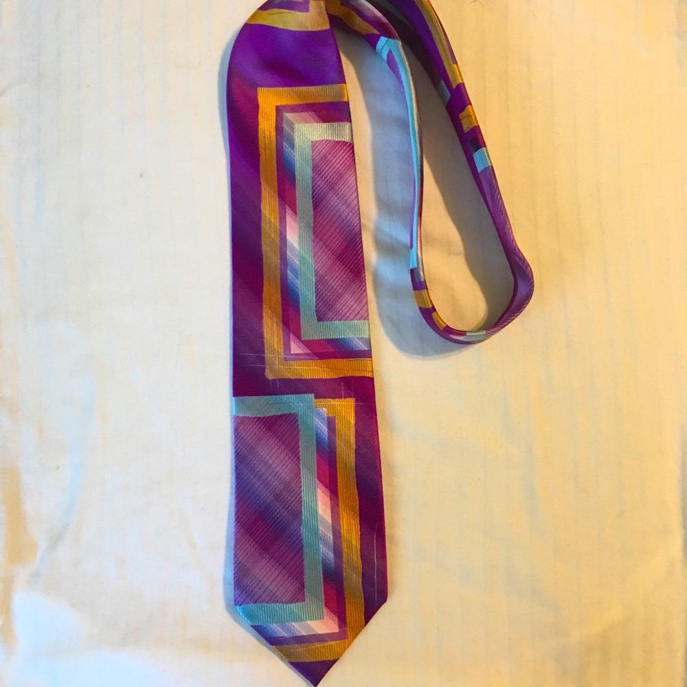 J. Garcia Colorful New York Anniversary Collection Silk Tie